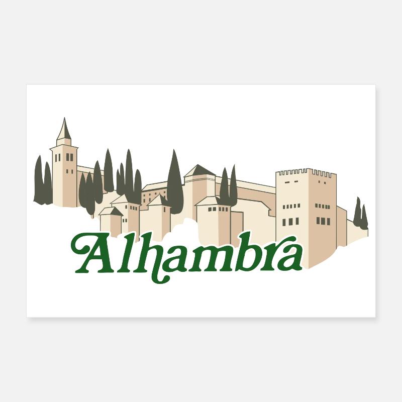 Alhambra - Poster 30 x 20 cm - blanc