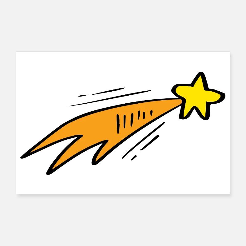 Star Trail Neon Rocket Poster 12" x 8" (30x20 cm)