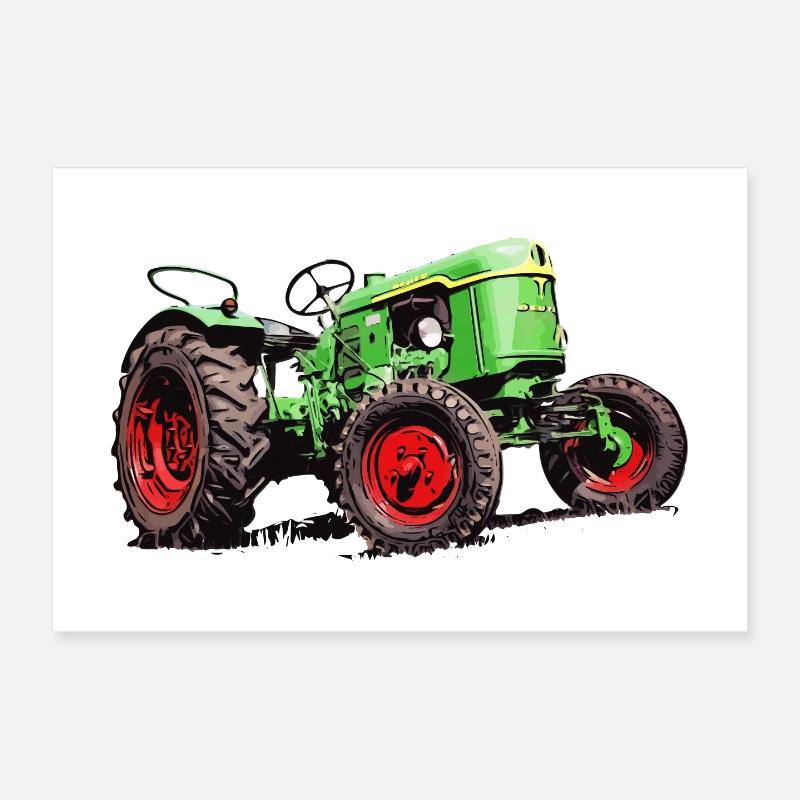 Old Tractor D25 Poster 12" x 8" (30x20 cm)