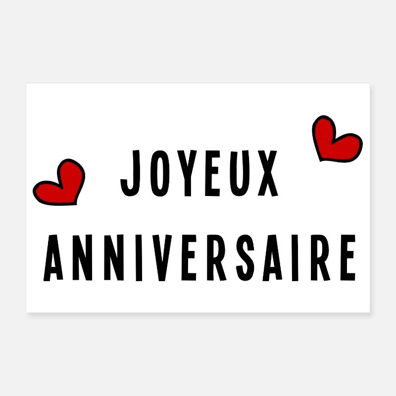 JOYEUX ANNIVERSAIRE Poster 30 x 20 cm