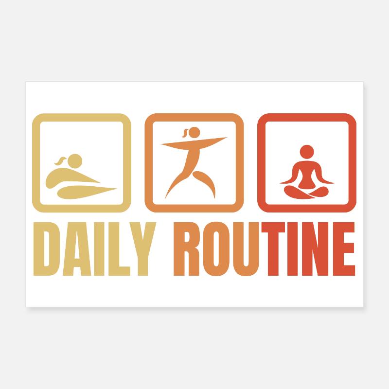 Daily Yoga Routine Poster 12" x 8" (30x20 cm)