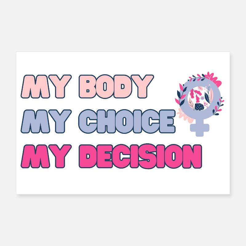 Mon corps, mon choix (Rose) Poster 30 x 20 cm