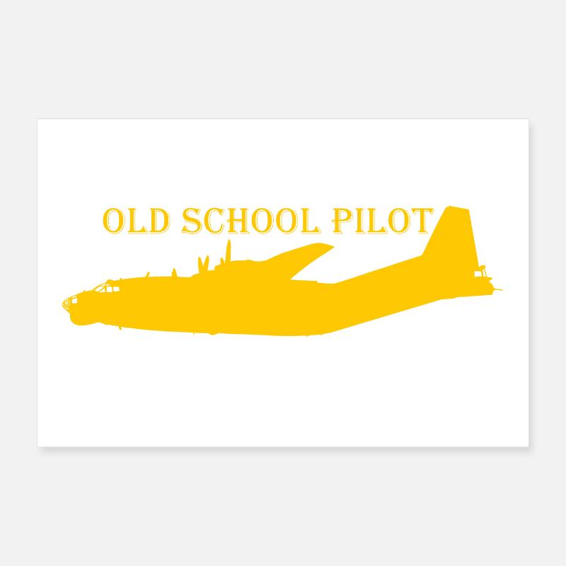 old school pilot An-12 Poster 30x20 cm