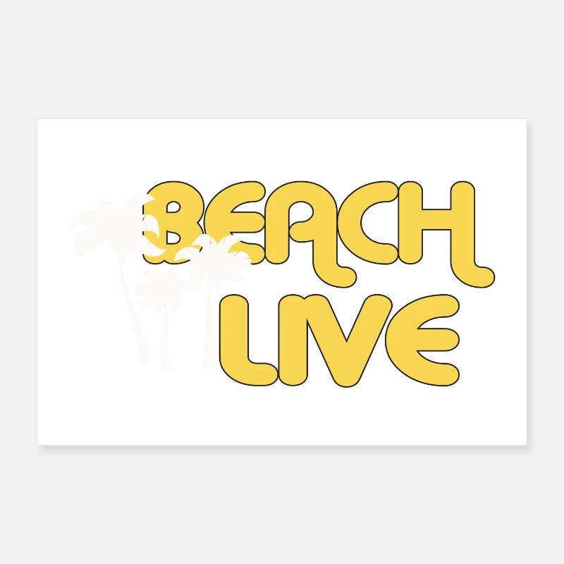 PLAGE EN DIRECT Poster 30 x 20 cm