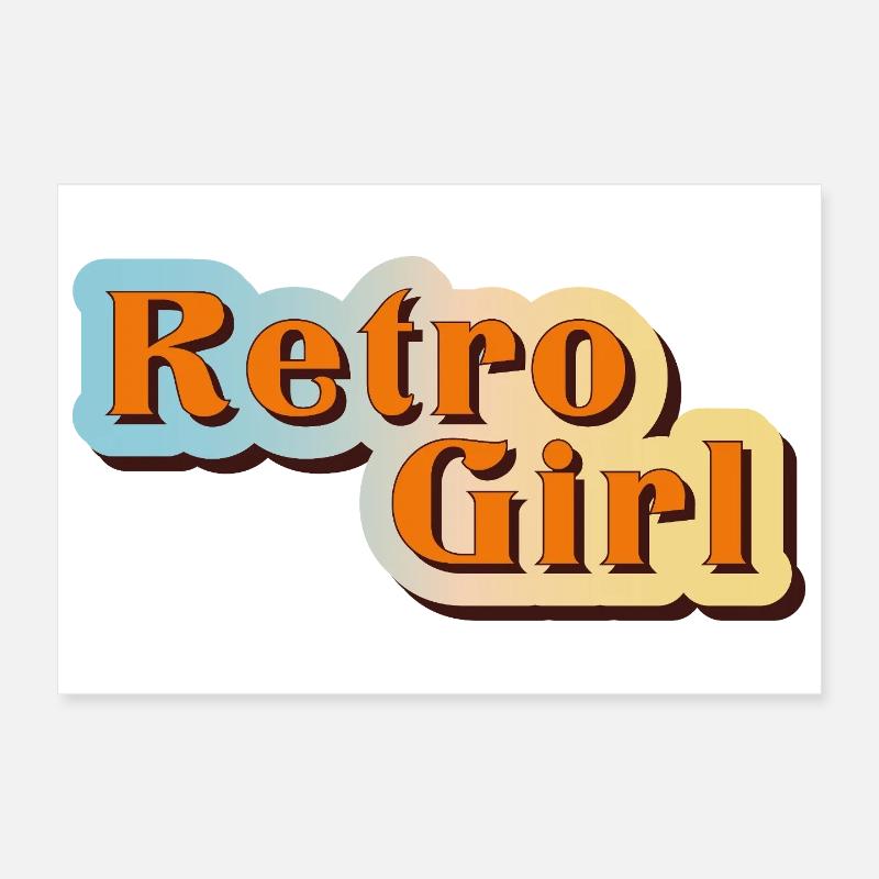 Fille rétro – Vibrations et nostalgie des années 70 Poster 30 x 20 cm