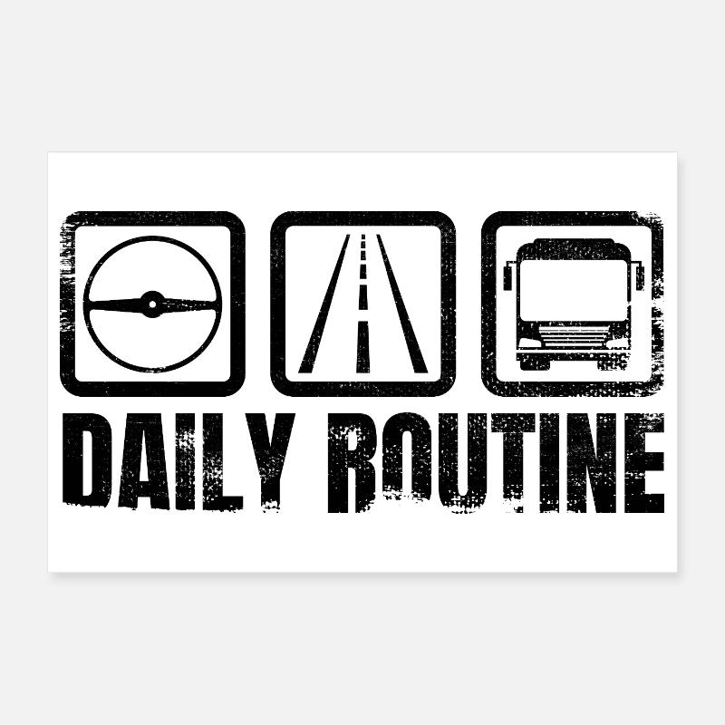 Routine du chauffeur d’autobus Poster 30 x 20 cm