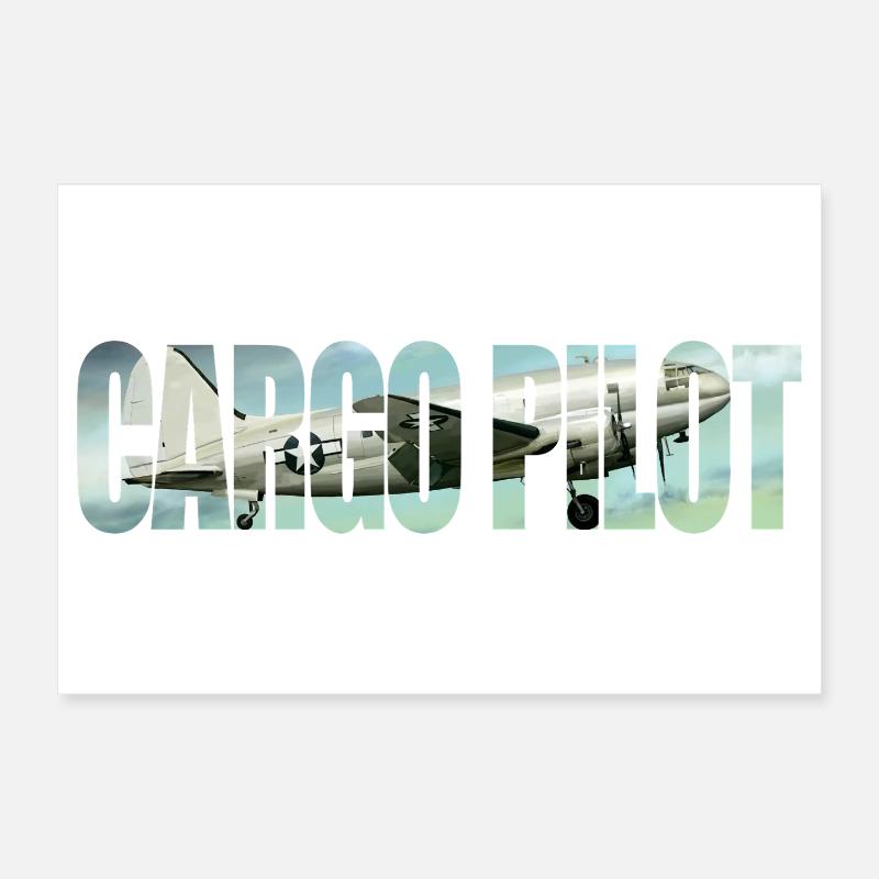 Pilote cargo C-46 Poster 30 x 20 cm