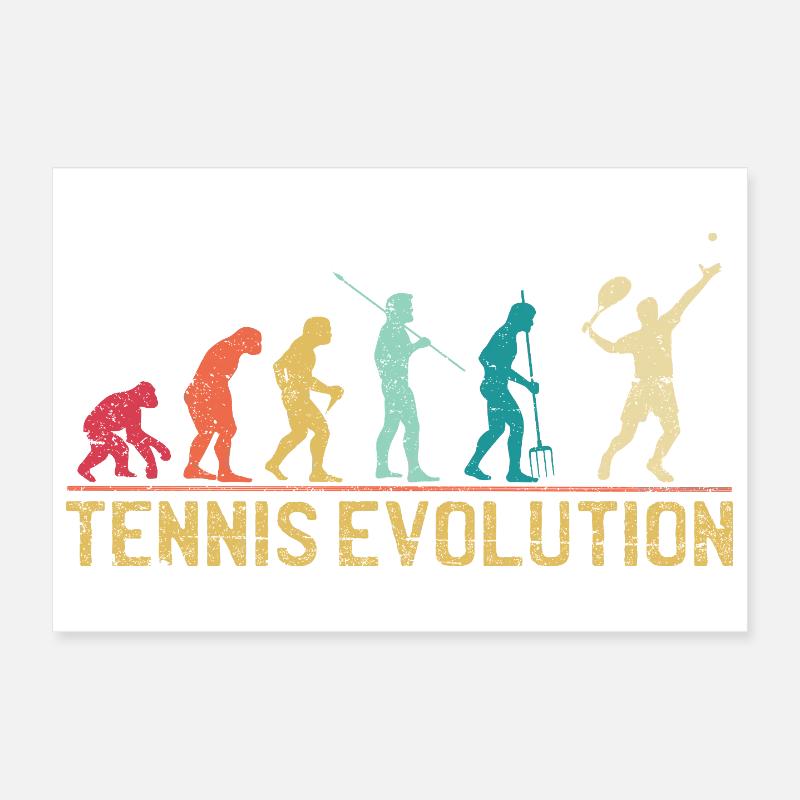 Tennis Evolution Evolution Conception graphique Poster 30 x 20 cm