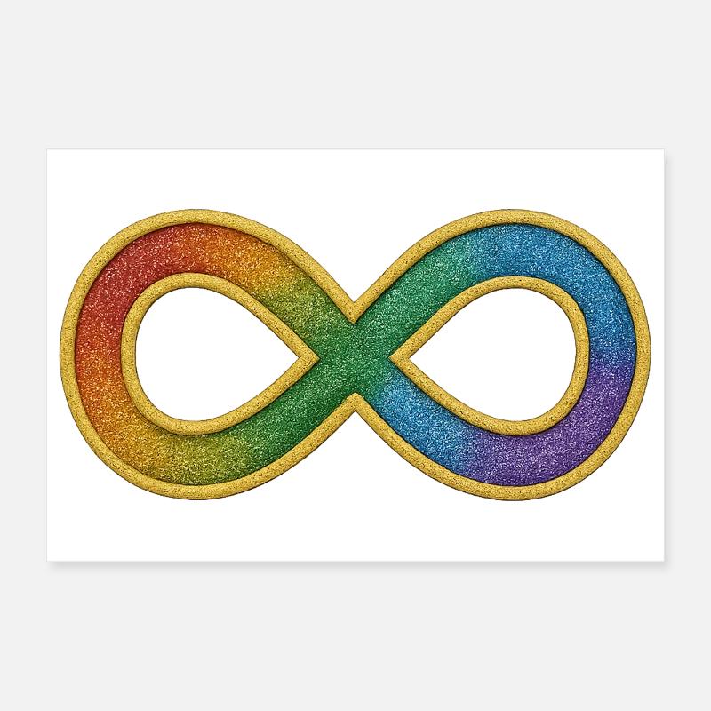 Symbole de l’infini arc-en-ciel pour la diversité Poster 30 x 20 cm