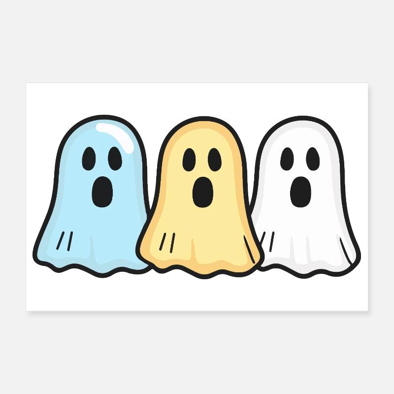 Geister Halloween Witzig Team Poster 30x20 cm