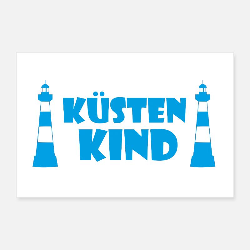 KÜSTENKIND - Poster 30x20 cm - Weiß