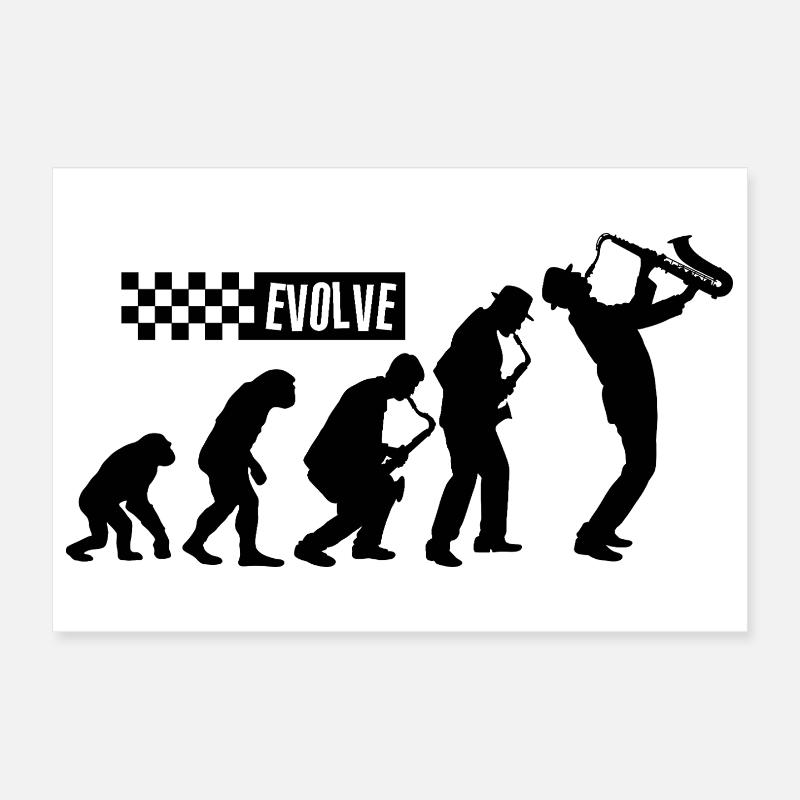 Evolution des Ska – Britisches 2 Tone Musikdesign - Poster 30x20 cm - Weiß