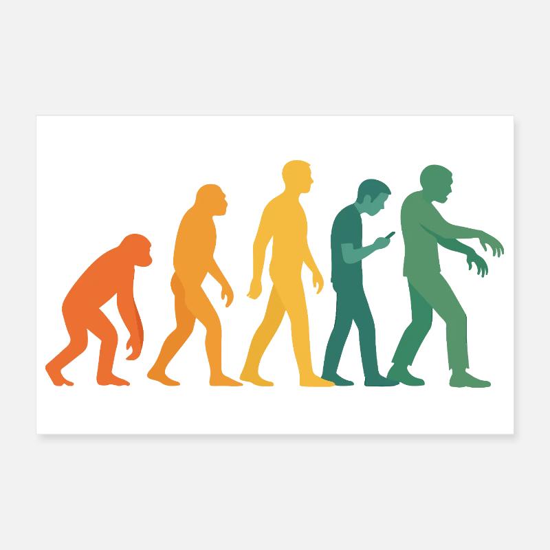 Evolution Silhouette Dégradé Poster 30 x 20 cm