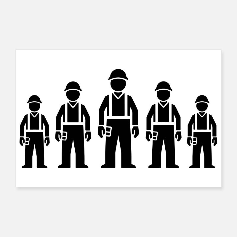 Bauarbeiter Team Poster 30x20 cm