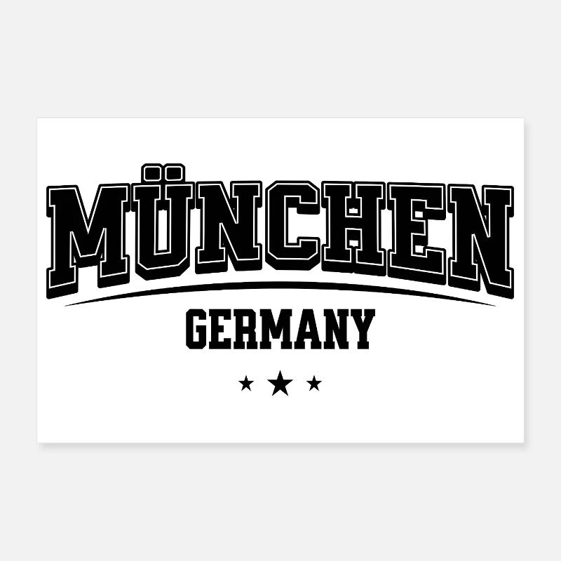 München Germany Schriftzug - Poster 30x20 cm - Weiß