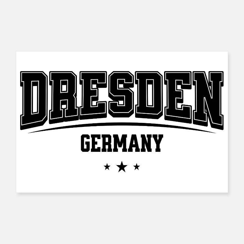 Dresden Germany Lettering Poster 12" x 8" (30x20 cm)