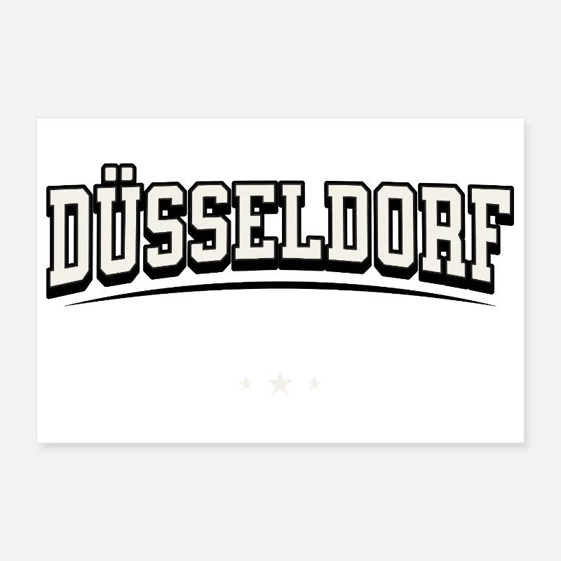Dusseldorf Germany Block Font Logo Poster 12" x 8" (30x20 cm)