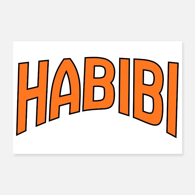 Imprimé de lettrage courbe Habibi Poster 30 x 20 cm