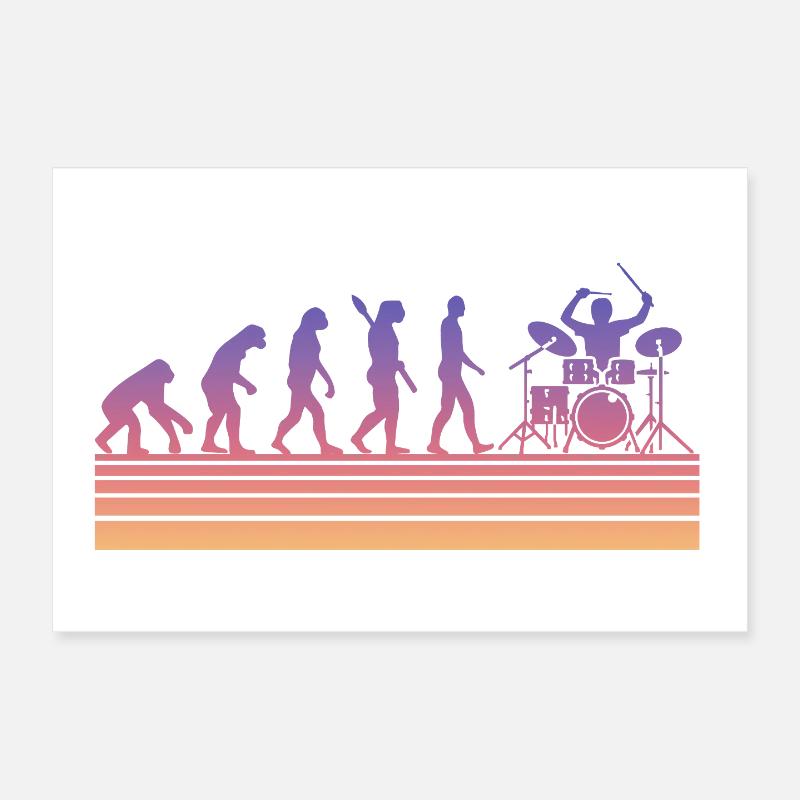Drummer Evolution Poster 12" x 8" (30x20 cm)