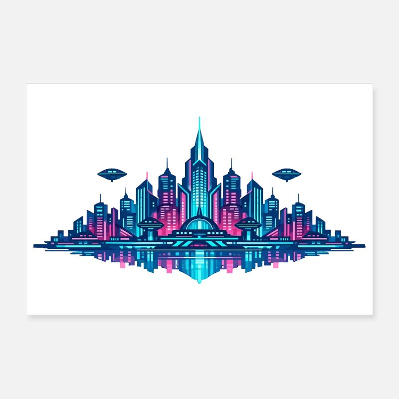 Reflet de Neon City Poster 30 x 20 cm