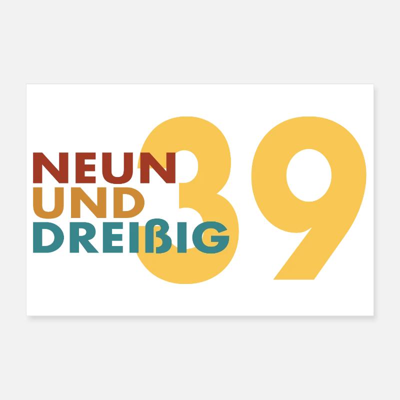 39. Geburtstag Retro Geschenkidee Poster 30x20 cm