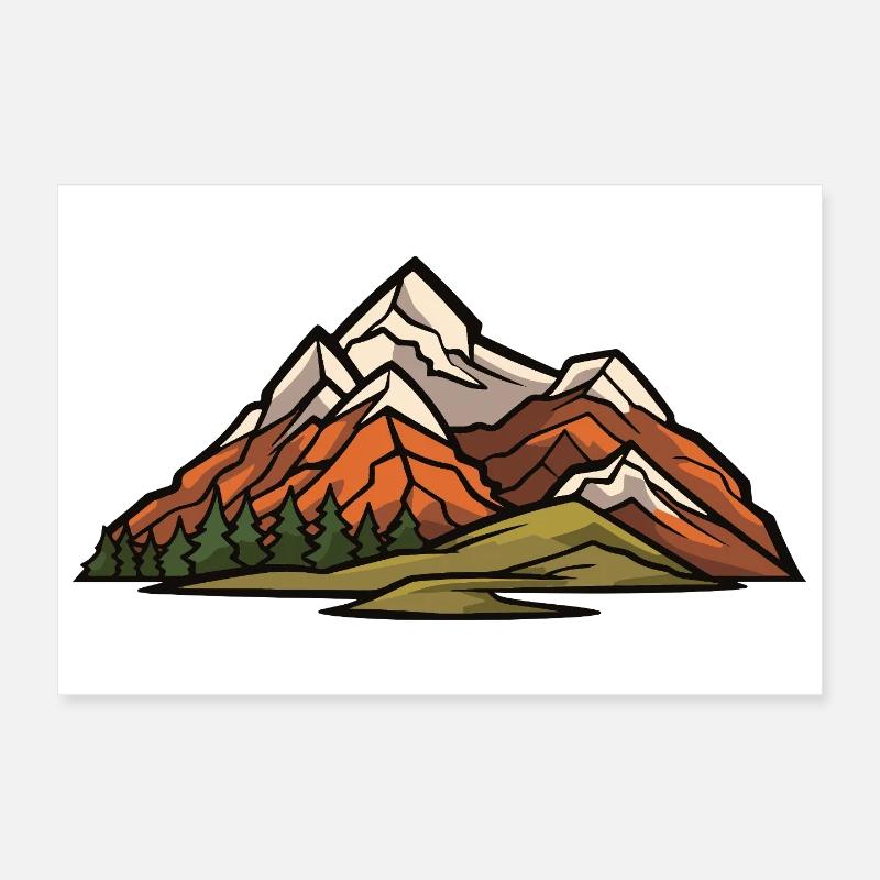 Berge Landschaft Poster 30x20 cm