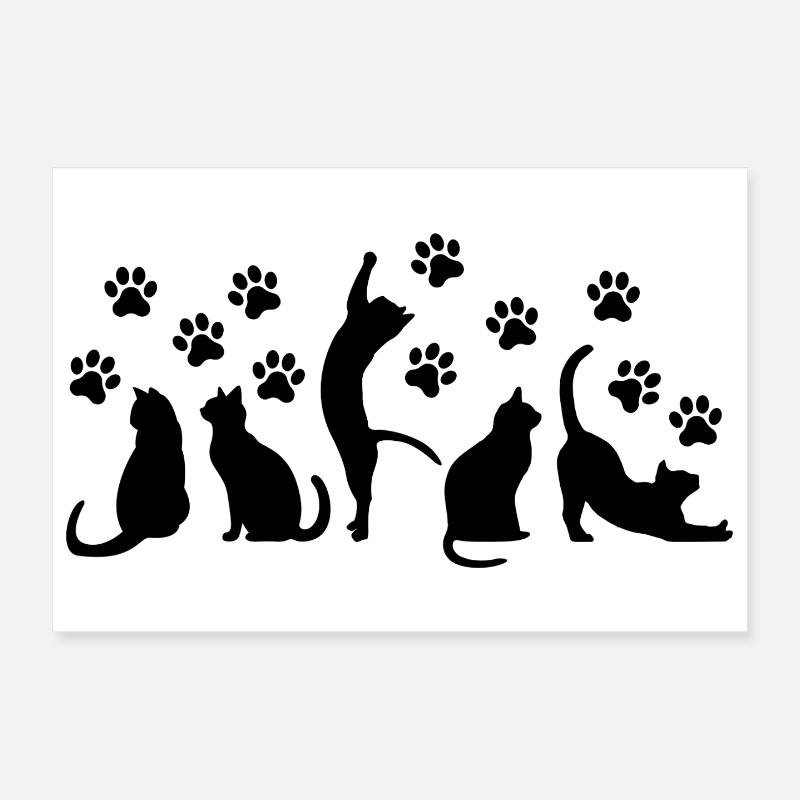 Black Cats Squad – Minimalistische Ästhetik Poster 30x20 cm