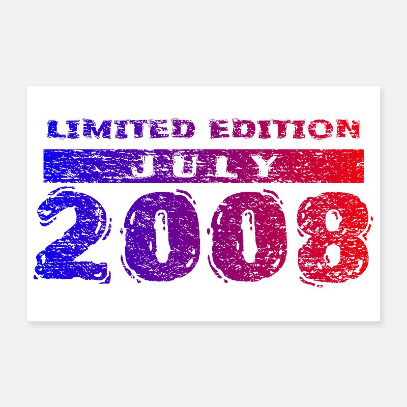 18. Geburtstag Limited Edition 07/2008 Poster 30x20 cm