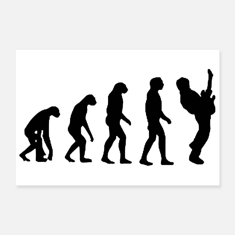 Evolution du guitariste, guitariste, musicien # Poster 30 x 20 cm