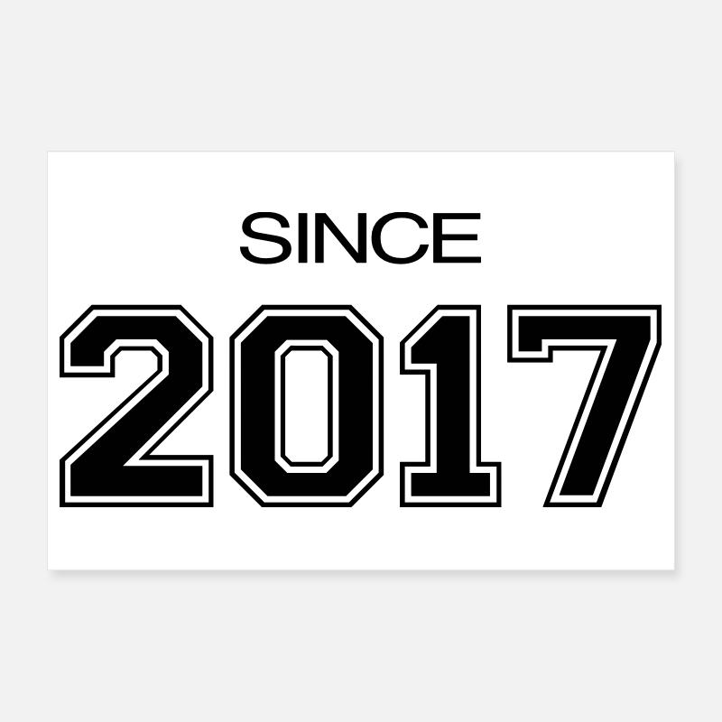 Since 2017 | Athletic Varsity Style Date Poster 12" x 8" (30x20 cm)