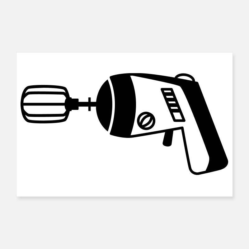 Phaser trifft Mixer – Lustiges Geek & Koch Poster 30x20 cm