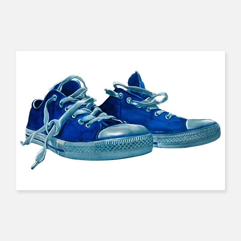Blauer Sneaker Druck  Poster 30x20 cm