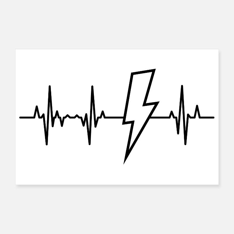 Électricien Palpitations cardiaques Poster 30 x 20 cm