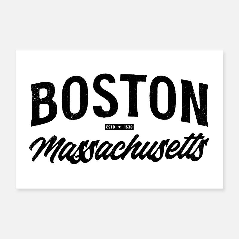Conception à Boston, Massachusetts avec année de fondation Poster 30 x 20 cm