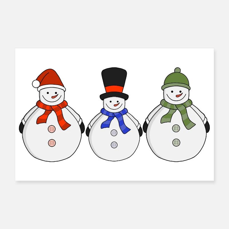 Snowmen Winter has come Poster 12" x 8" (30x20 cm)