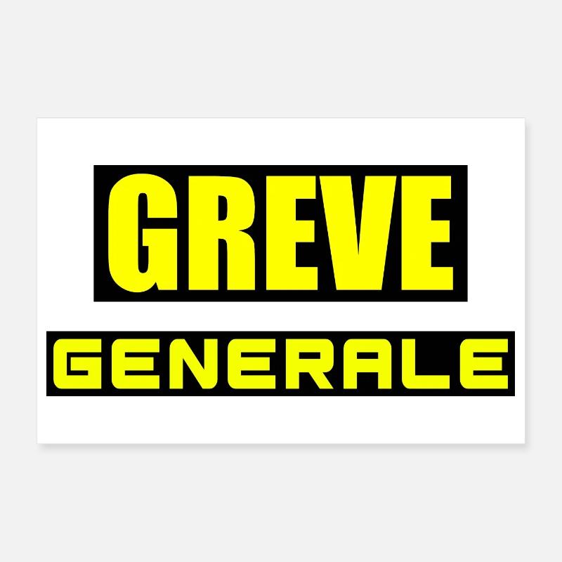 Grève générale Poster 30 x 20 cm