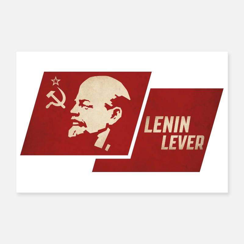 Drapeau à levier de Lénine Poster 30 x 20 cm