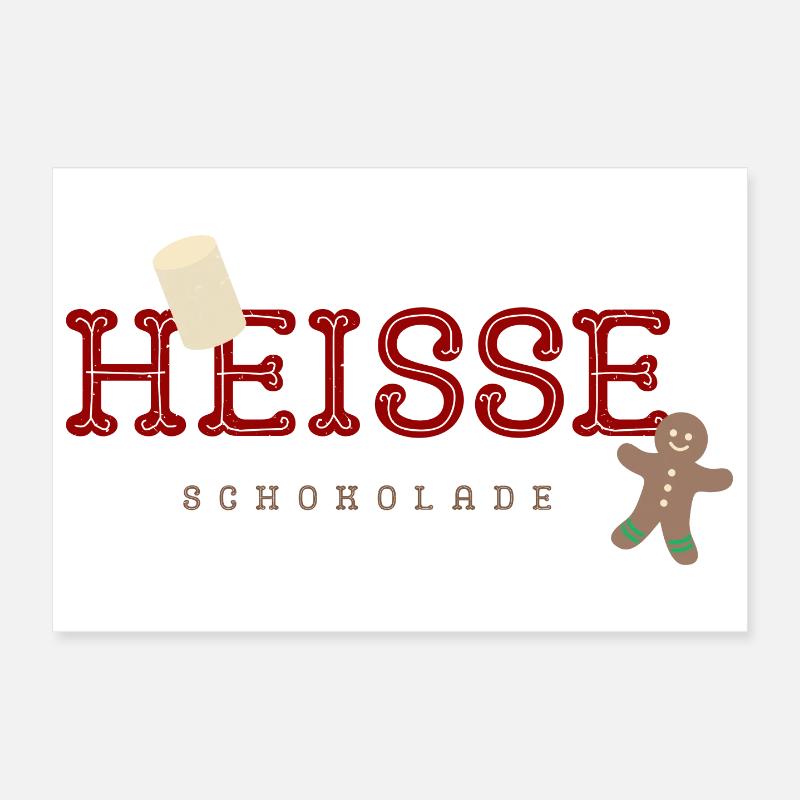 Hesse Design de Noël en chocolat - Poster 30 x 20 cm - blanc