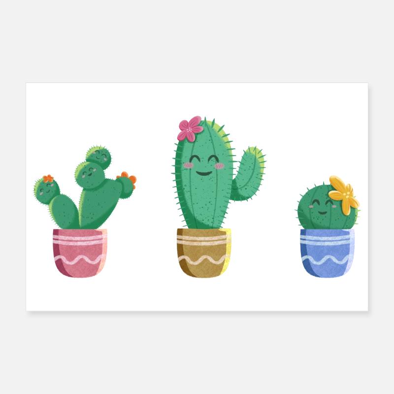 Cactus Trio Poster 30 x 20 cm