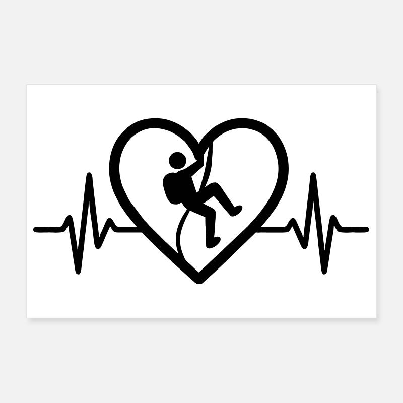 Klettern Herz Poster 30x20 cm