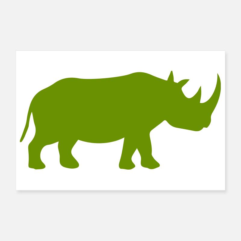  Nashorn Silhouette Poster 30x20 cm