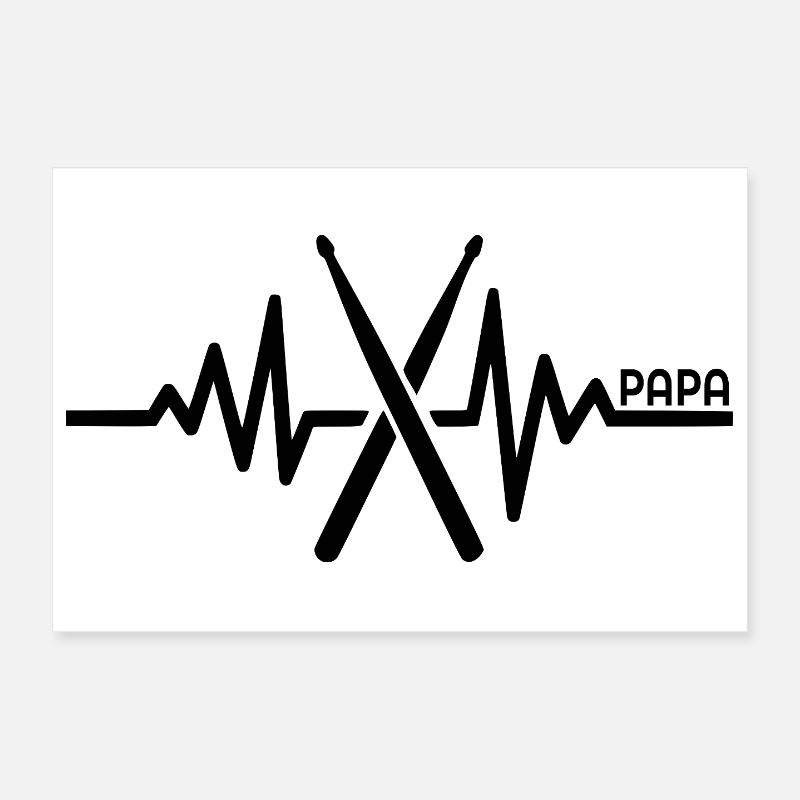 Dad Drummer Poster 12" x 8" (30x20 cm)