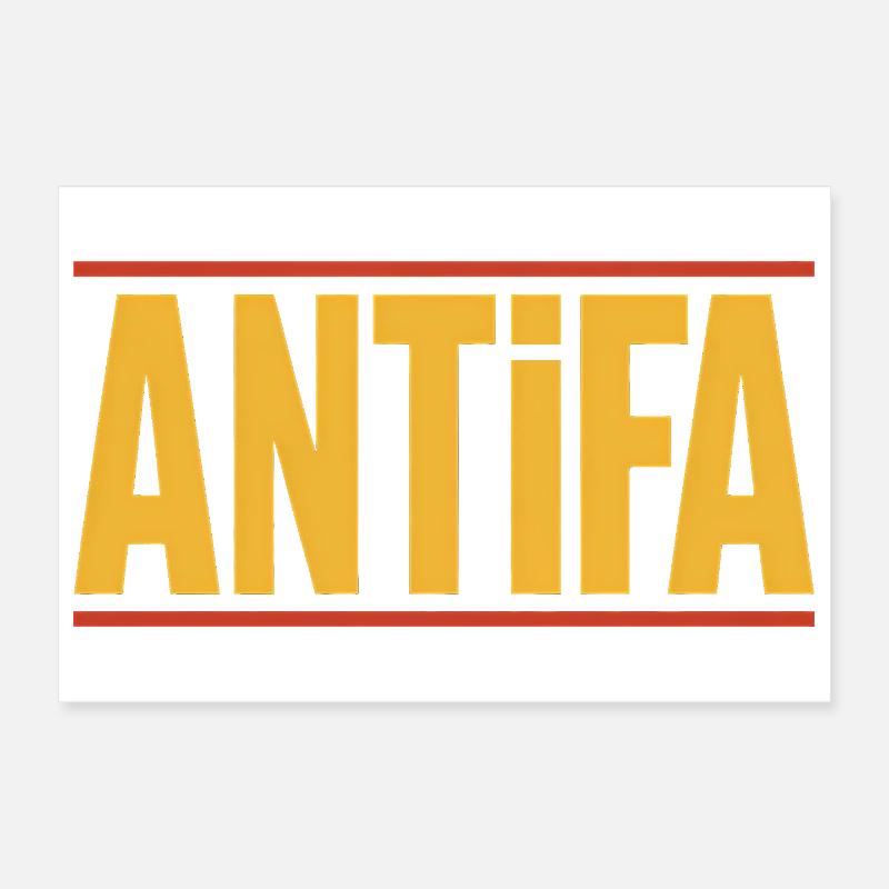 Antifa - Produits dérivés antifascistes - Poster 30 x 20 cm - blanc