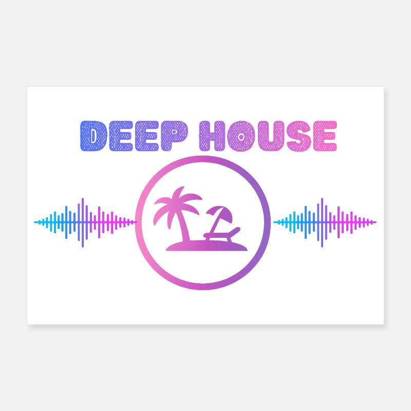 Deep House Vibes - Poster 30x20 cm - Weiß