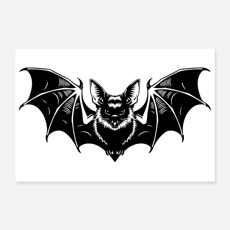 Fledermaus Gothic Illustration Poster 30x20 cm
