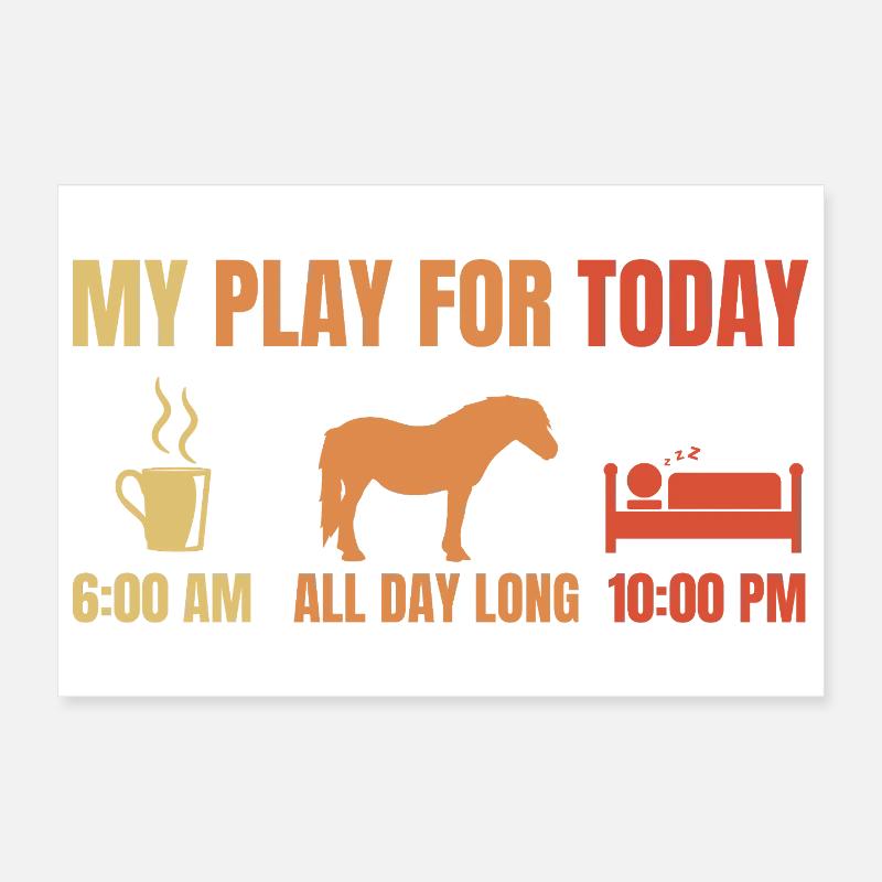 Coffee Horses Sleeping Poster 12" x 8" (30x20 cm)