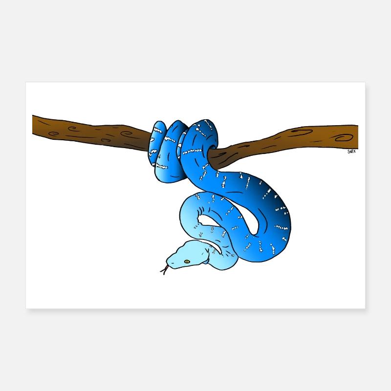 Blaue Schlange Poster 30x20 cm