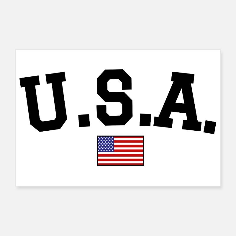 Drapeau américain Noir Poster 30 x 20 cm