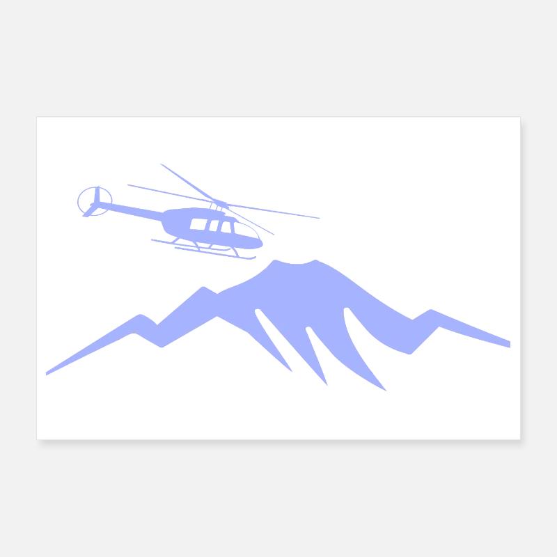 Berg Hubschrauber Pilot Poster 30x20 cm
