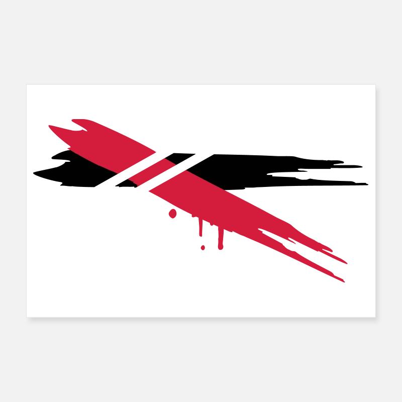 deux bandes de couleur avec des bandes horizontale Poster 30 x 20 cm